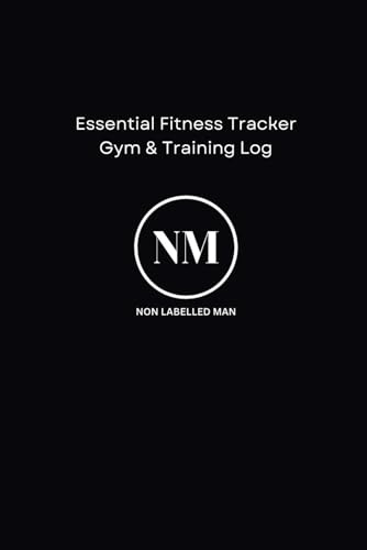 Non Labelled Man's Essential Fitness Tracker - XL A5 Gym & Training Log, 100-Page Workout Diary with Exercise, Cardio, and Goal-Setting Sections - ... - Your workout log/planner for progress!