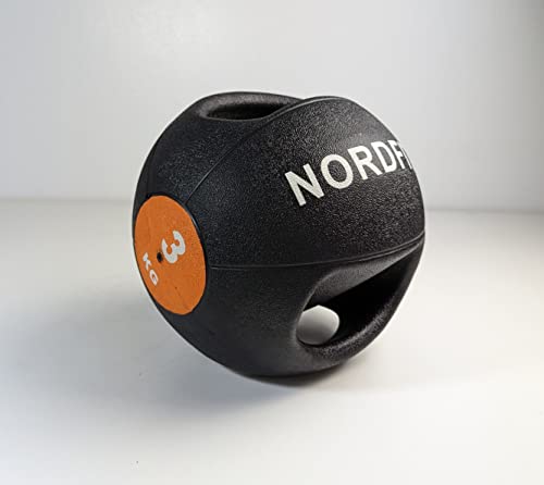 NORDFIT Medicine Balls with Handles – 4kg, 5kg, 6kg, 8kg and 10kg Medicine Ball – Anti-Slip Surface – Low Bounce – Fitness and Home Gym Equipment (3)