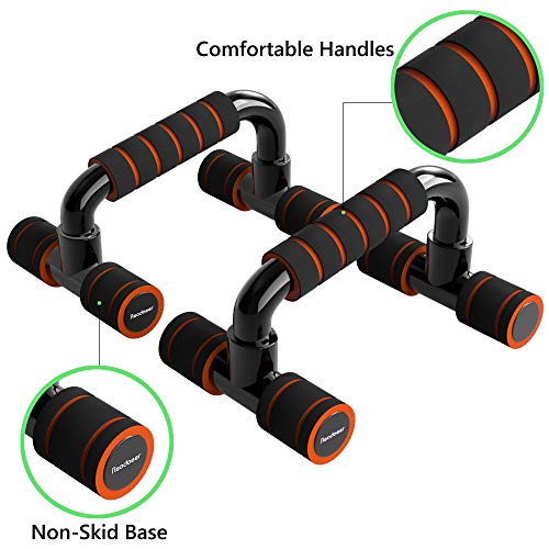 READAEER Pushup Bars Stands Handles Set for Men and Women Workout (Orange)