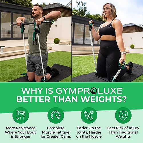 Gymproluxe Original All-in-one Resistance Bands Bar Set - Exercise Band Set for Home Gym Proluxe - 90KG Resistance Band Set for Men and Women - Multi Gym Fitness Equipment Pilates Bar for Home Workout