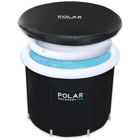 Polar Recovery Tub / 370L Portable Ice Bath for Cold Water Therapy Training/an Ice Bathtub for Athletes - Adult Spa for Ice Baths and Soaking - Outdoor Cold Plunge Tub (Black)