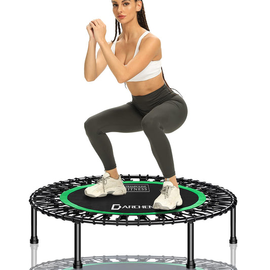 Darchen 200 KG Mini Trampoline for Adults, Indoor Small Rebounder Exercise Trampoline for Workout Fitness for Quiet and Safely Cushioned Bounce, [100 CM]