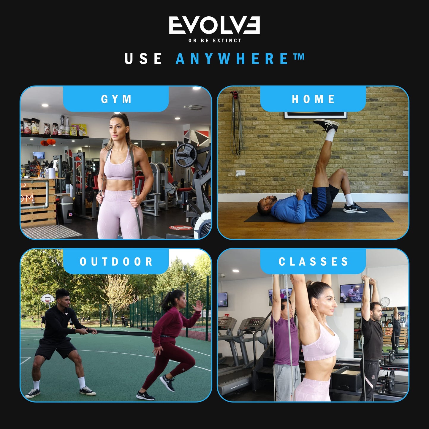 Evolve Resistance Bands 5 Level Set Pull up Assist, Natural Thick Latex Long Loop, Stretching Workout Home Gym Training Exercise Yoga Pilates Men Women Slimming eBooks and Videos Neutral Colours